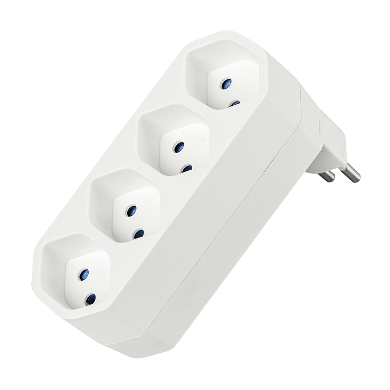 Steffen Manta Steckdosenleiste, ohne Schalter, drehbar, Stecker T12 – weiss