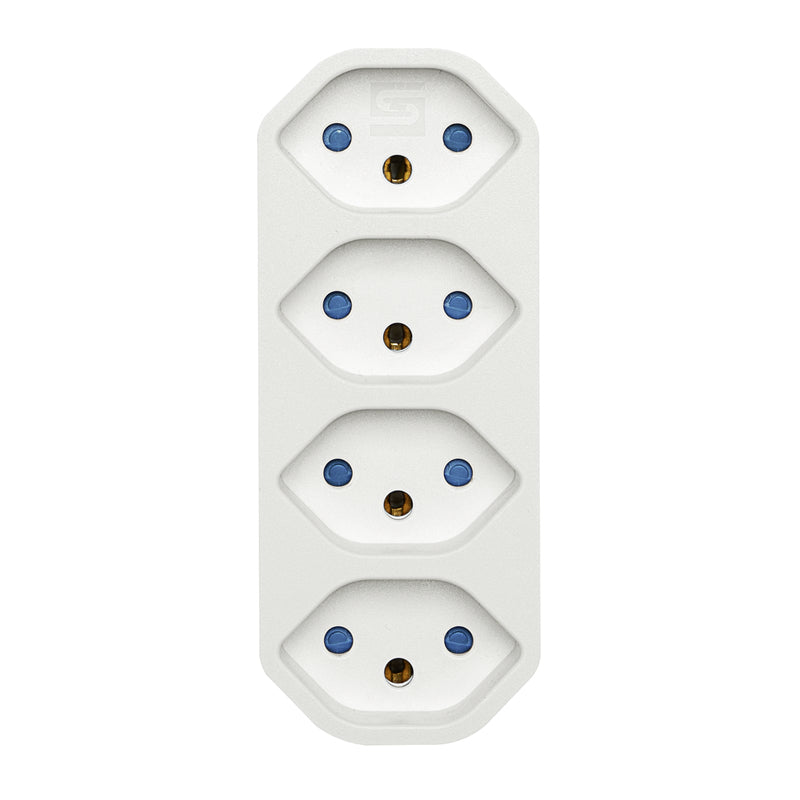 Steffen Manta Steckdosenleiste, ohne Schalter, drehbar, Stecker T12 – weiss