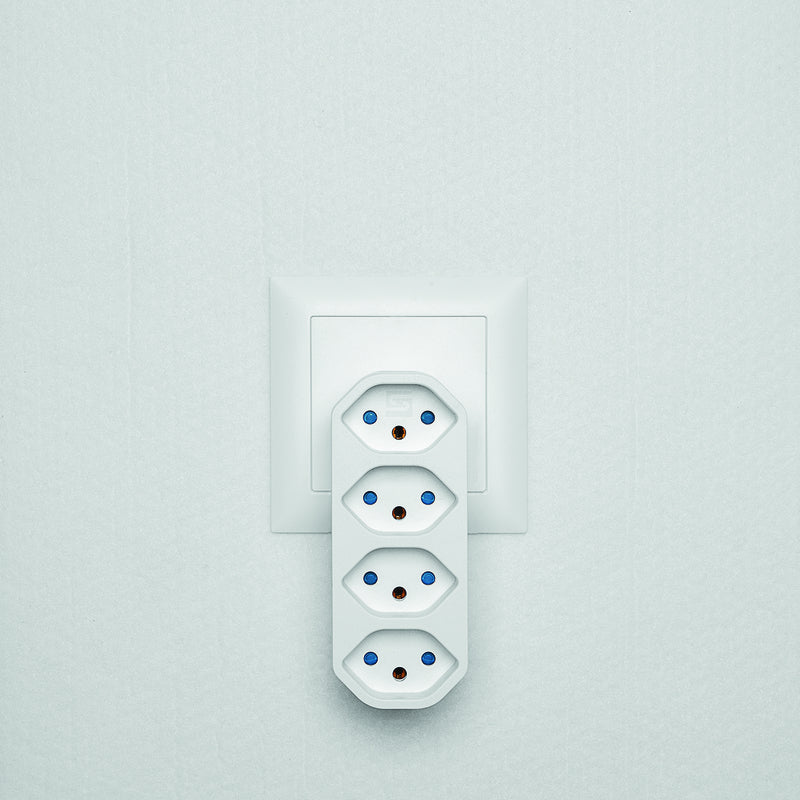 Steffen Manta Steckdosenleiste, ohne Schalter, drehbar, Stecker T12 – weiss