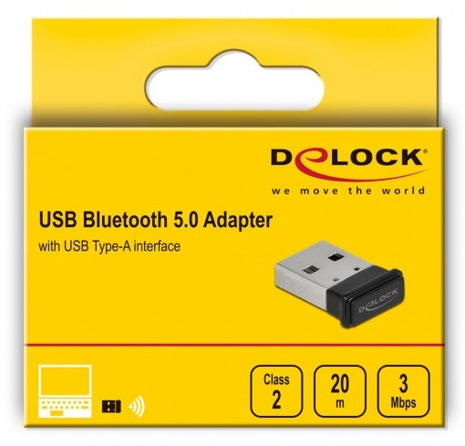 DeLOCK 61014 USB-Bluetooth-Adapter – Bluetooth 5.0, bis 20 m, 3 Mbit/s, USB