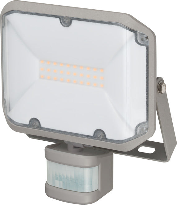 Brennenstuhl Aussenwandleuchte – 20 W – Warmweiss, 3000 K – IP44 – Netzbetrieb – mit Bewegungsmelder – Grau