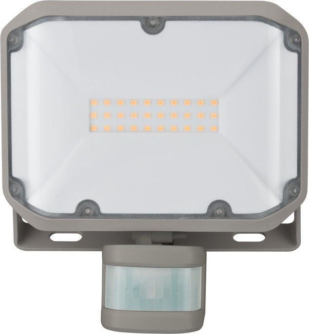Brennenstuhl Aussenwandleuchte – 20 W – Warmweiss, 3000 K – IP44 – Netzbetrieb – mit Bewegungsmelder – Grau