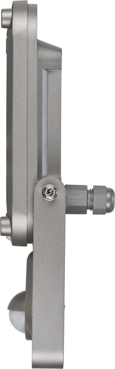 Brennenstuhl Aussenwandleuchte – 6500 K, IP44, Netzbetrieb, mit Bewegungsmelder, Silber, Metall/Kunststoff