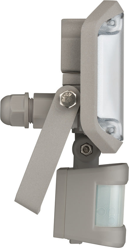 Brennenstuhl Aussenwandleuchte – Warmweiss, 3000 K – IP44 – Netzbetrieb – mit Bewegungsmelder – Grau – Metall