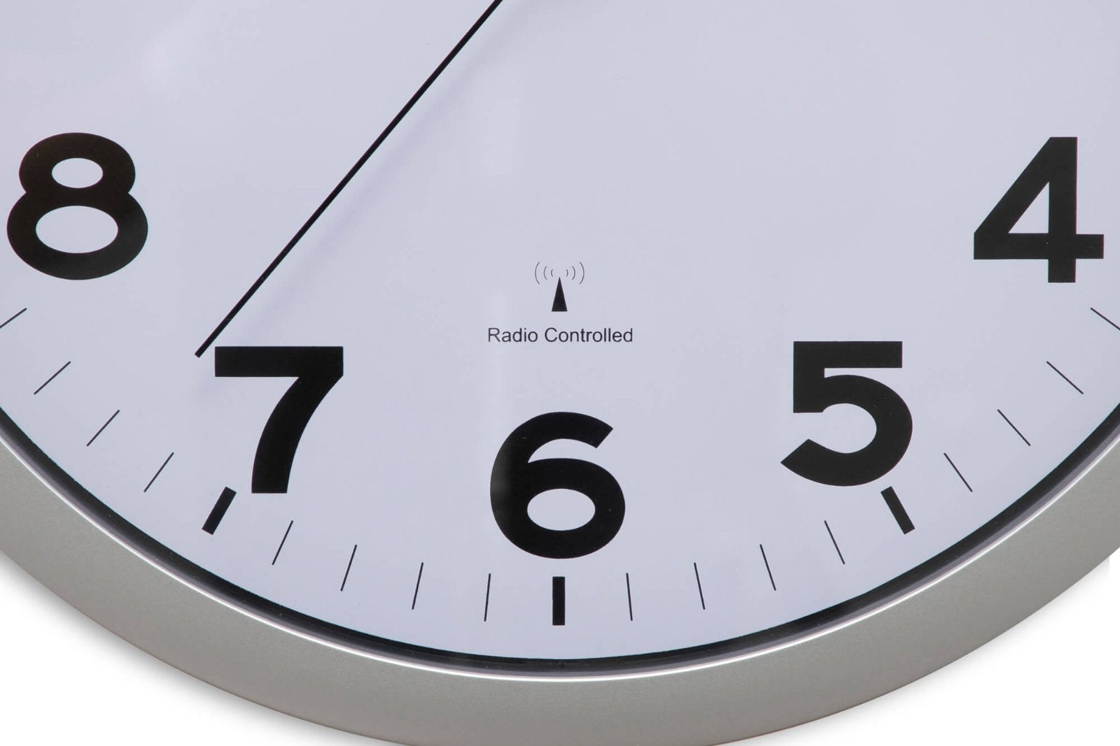 MAULstep Wanduhr – Funk, analog, Ø 40 cm, Silber/Weiss