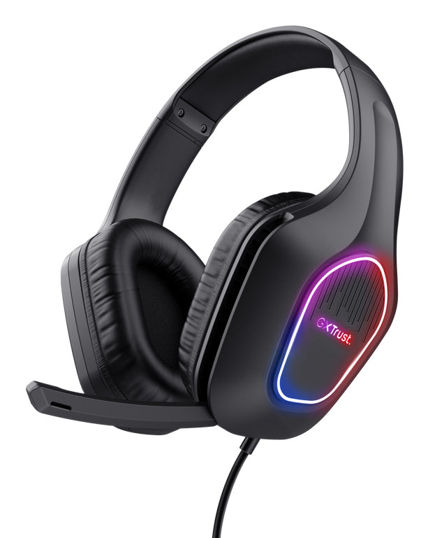 Trust GXT 416 Zirox Gaming-Headset – On-Ear, Stereo, Kabelgebunden, 3,5 mm Klinke + USB-A, Schwarz