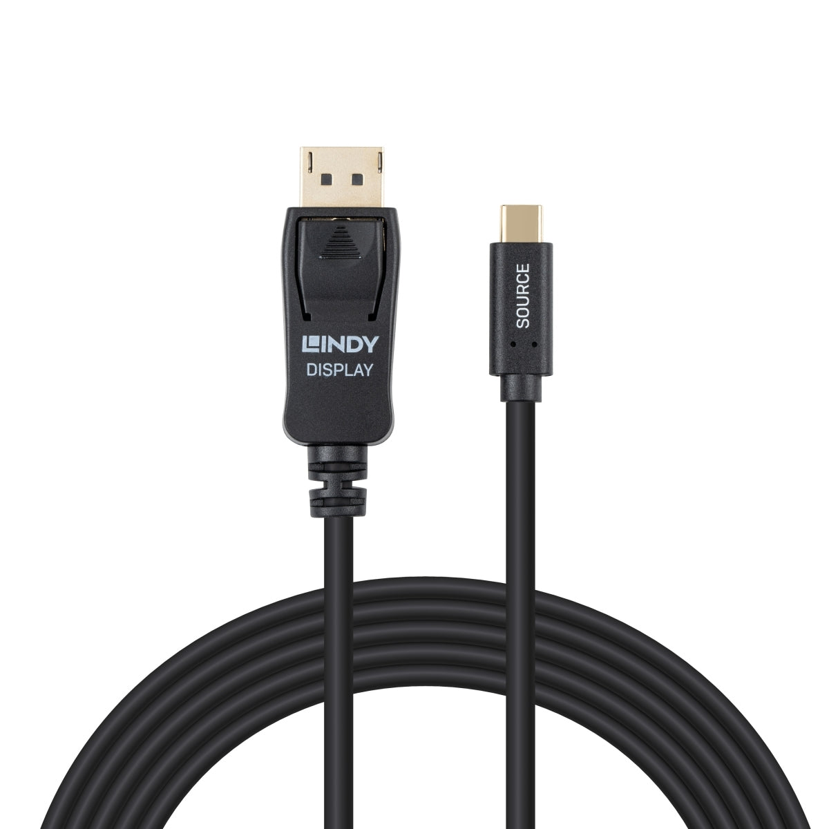 Lindy USB-C zu DisplayPort Kabel – 4K (3840 × 2160) @ 60 Hz, 2 m, DisplayPort 1.2, HDR – Schwarz