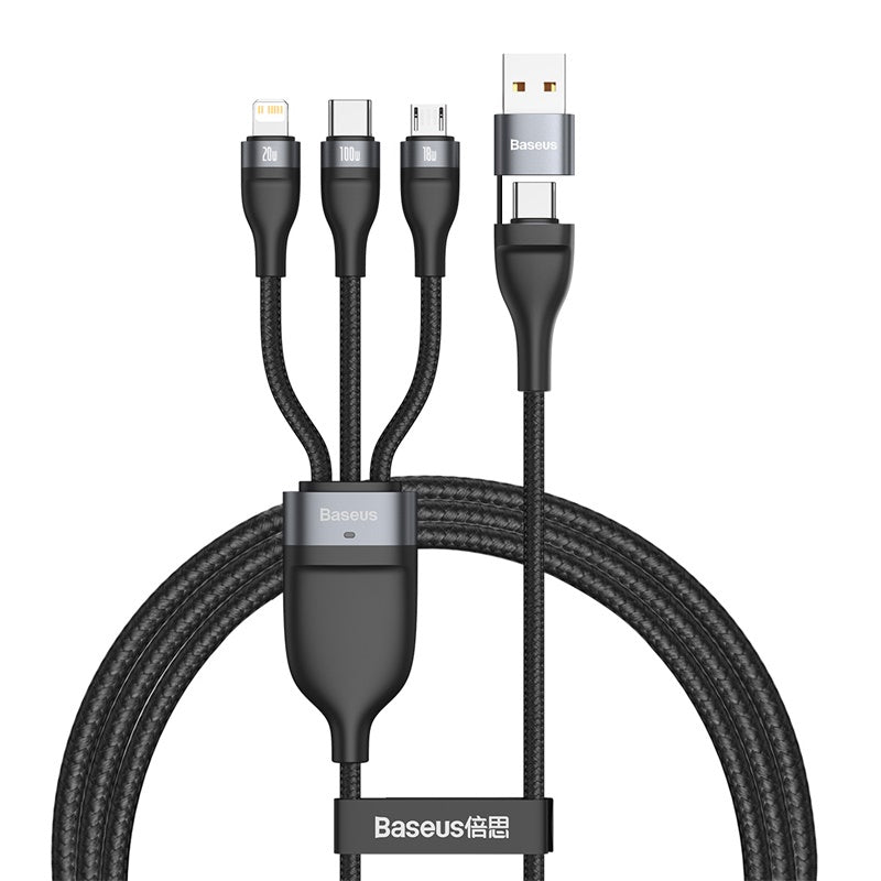 Baseus USB auf USB-C, Lightning, Micro-USB Kabel, 1,2 m, Schwarz