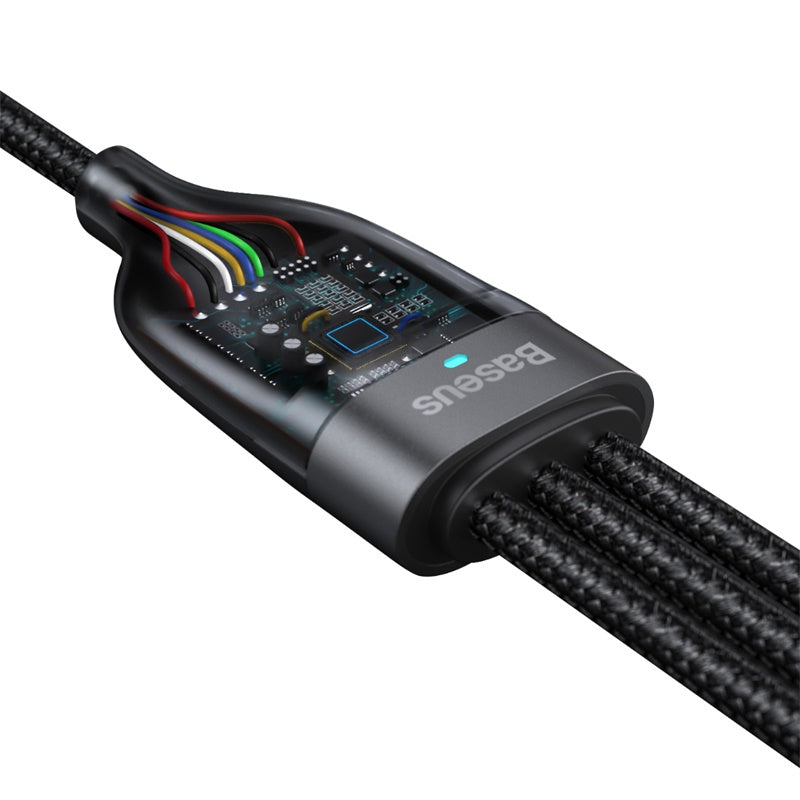 Baseus USB auf USB-C, Lightning, Micro-USB Kabel, 1,2 m, Schwarz
