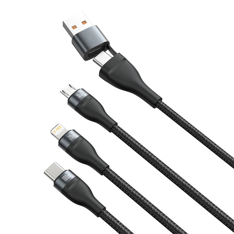 Baseus USB auf USB-C, Lightning, Micro-USB Kabel, 1,2 m, Schwarz