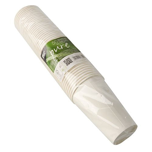 Papstar Trinkbecher Pure, Karton, für Heissgetränke – 3 dl – 50 Stk.