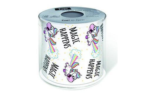 Paper + Design Motiv-Toilettenpapier – 3-lagig, Motiv Magic Happen – 200 Blatt/Rolle – 1 Rolle