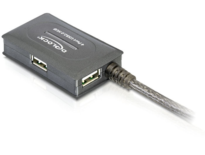 DeLOCK USB-A Verlängerungskabel (Stecker auf Buchse) – USB 2.0 (480 Mbit/s) – 10 m – Aktiv, integrierter Hub