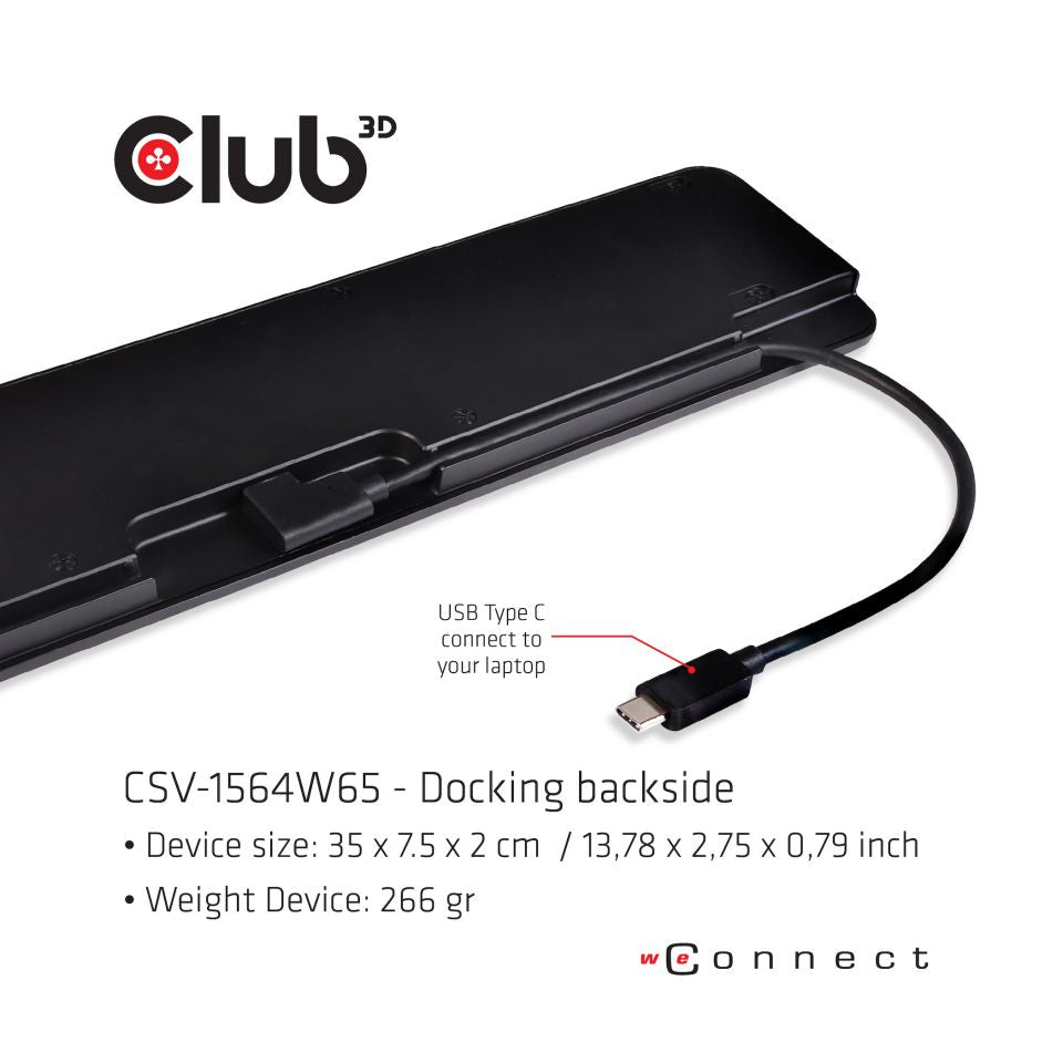 CLUB3D Club 3D Dockingstation – USB-C, 1× DP, 1× HDMI, 1× VGA, 4× USB-A, 100 W PD, GbE, für Windows/Mac