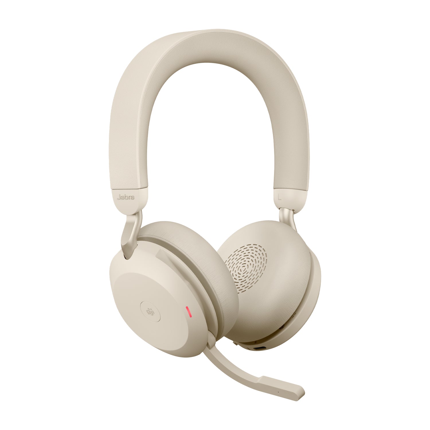 Jabra Evolve2 75 Office-Headset – On-Ear, Stereo, BT, ANC, MS Teams zertifiziert, mit USB-A-Dongle, Beige