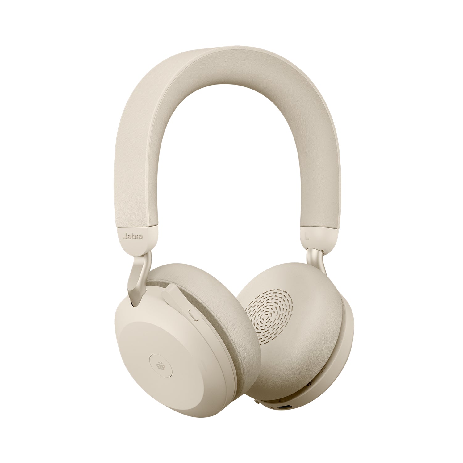 Jabra Evolve2 75 Office-Headset – On-Ear, Stereo, BT, ANC, MS Teams zertifiziert, mit USB-A-Dongle, Beige