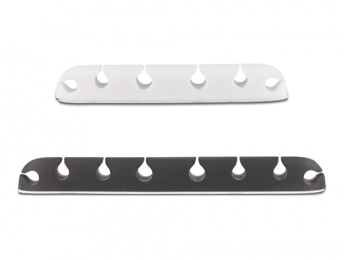 DeLOCK Kabelhalter, selbstklebend, Ø bis 5 mm, 4er-Pack, schwarz/weiss