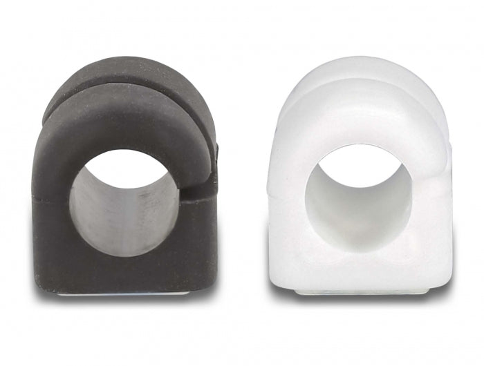 DeLOCK Kabelhalter, selbstklebend, selbstschliessend, Durchmesser bis 6 mm, 3er-Pack – schwarz/weiss