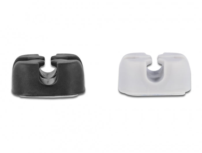 DeLOCK Kabelhalter, selbstklebend, Ø bis 5 mm, 4er-Pack – Schwarz/Grau
