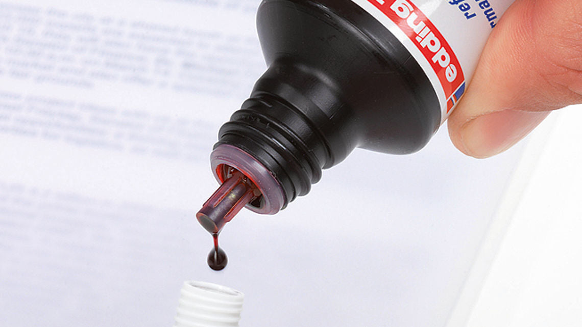 Edding Nachfüllfarbe für Edding Permanent Marker – rot, wasserfest, lichtbeständig, geruchsarm, 30 ml