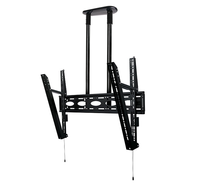 B-Tech Deckenhalterung – Neigbar – 65–100″ – VESA 1000×600 – bis 80 kg, Teleskopmast – Schwarz/Chrom