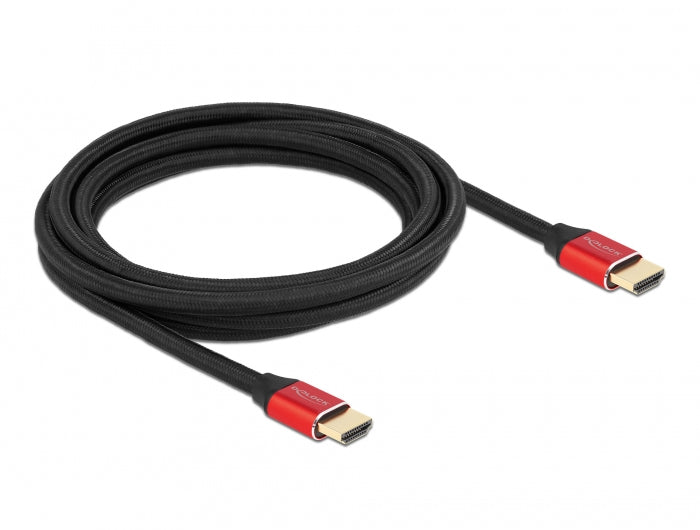 DeLOCK HDMI Kabel HDMI 2.1 8K 60 Hz – 3 m – HDR, ARC – Rot