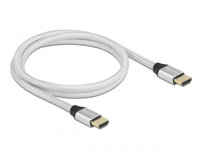 DeLOCK HDMI Kabel HDMI 2.1 8K 60 Hz – 1 m – HDR, ARC – Silber