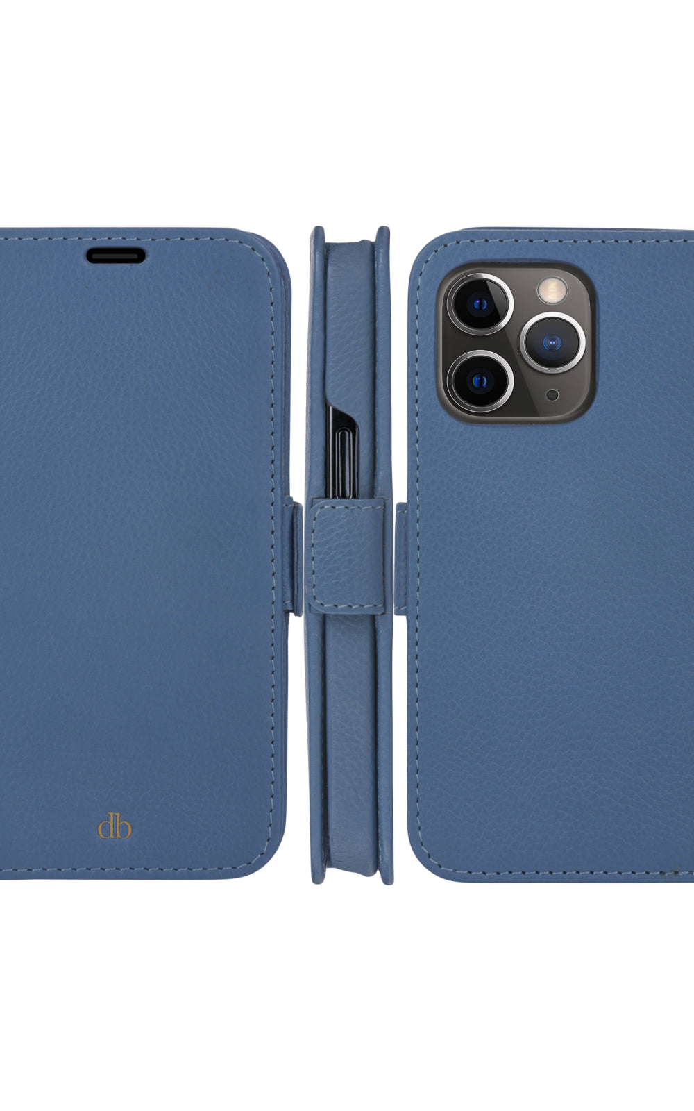 dbramante1928 New York Wallethülle – für Apple iPhone 13 Pro, 3 Kartenfächer, Blau, Magnetverschluss