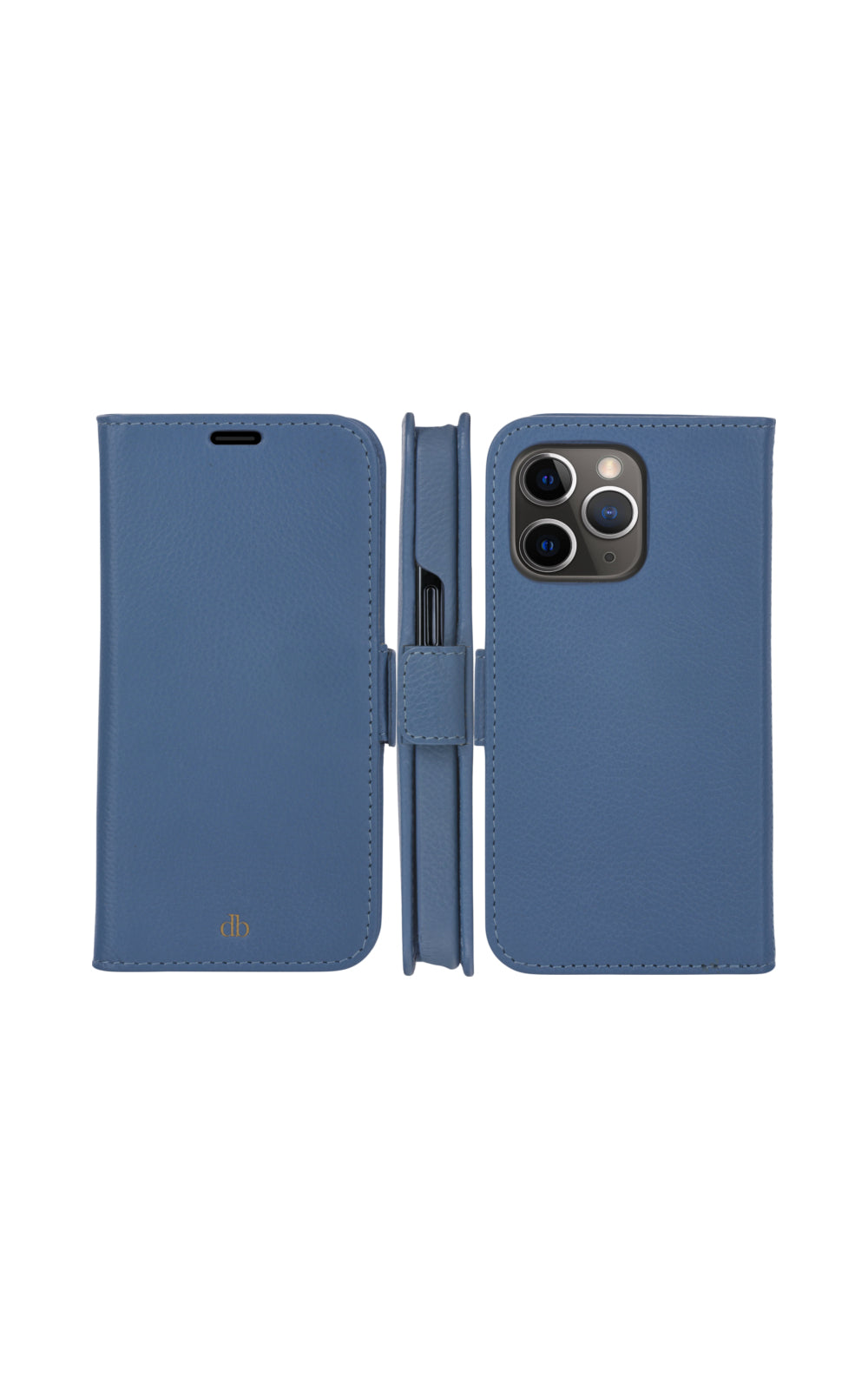 dbramante1928 New York Wallethülle – für Apple iPhone 13 Pro, 3 Kartenfächer, Blau, Magnetverschluss