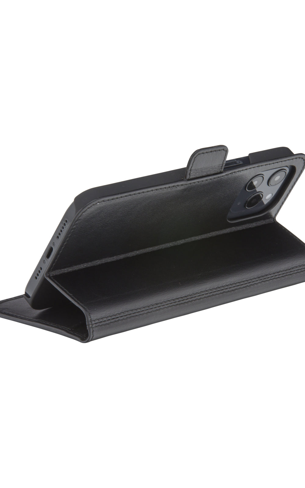 dbramante1928 Copenhagen Slim Wallethülle – für Apple iPhone 13 Pro Max, 3 Kartenfächer, Leder, schwarz