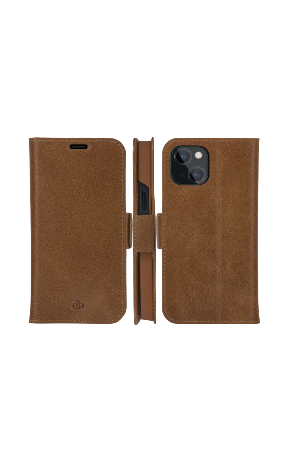 dbramante1928 Copenhagen Slim – Wallethülle – für Apple iPhone 13 mini, 3 Kartenfächer, Leder, Braun