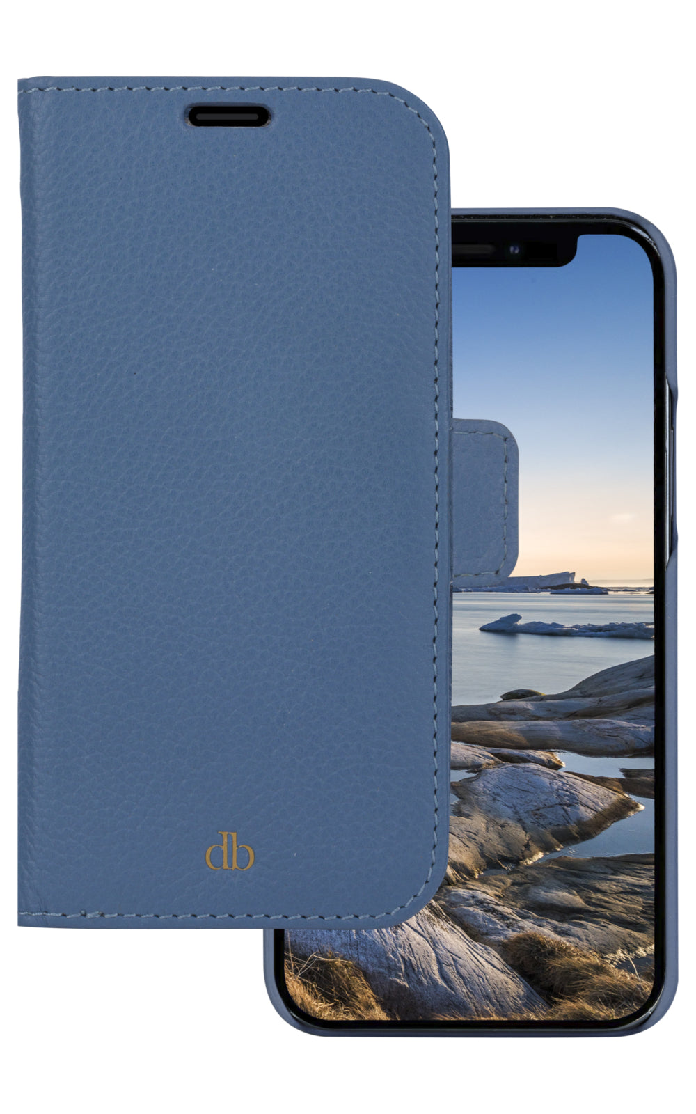 dbramante1928 New York Wallethülle – für Apple iPhone 13 Pro, 3 Kartenfächer, Blau, Magnetverschluss