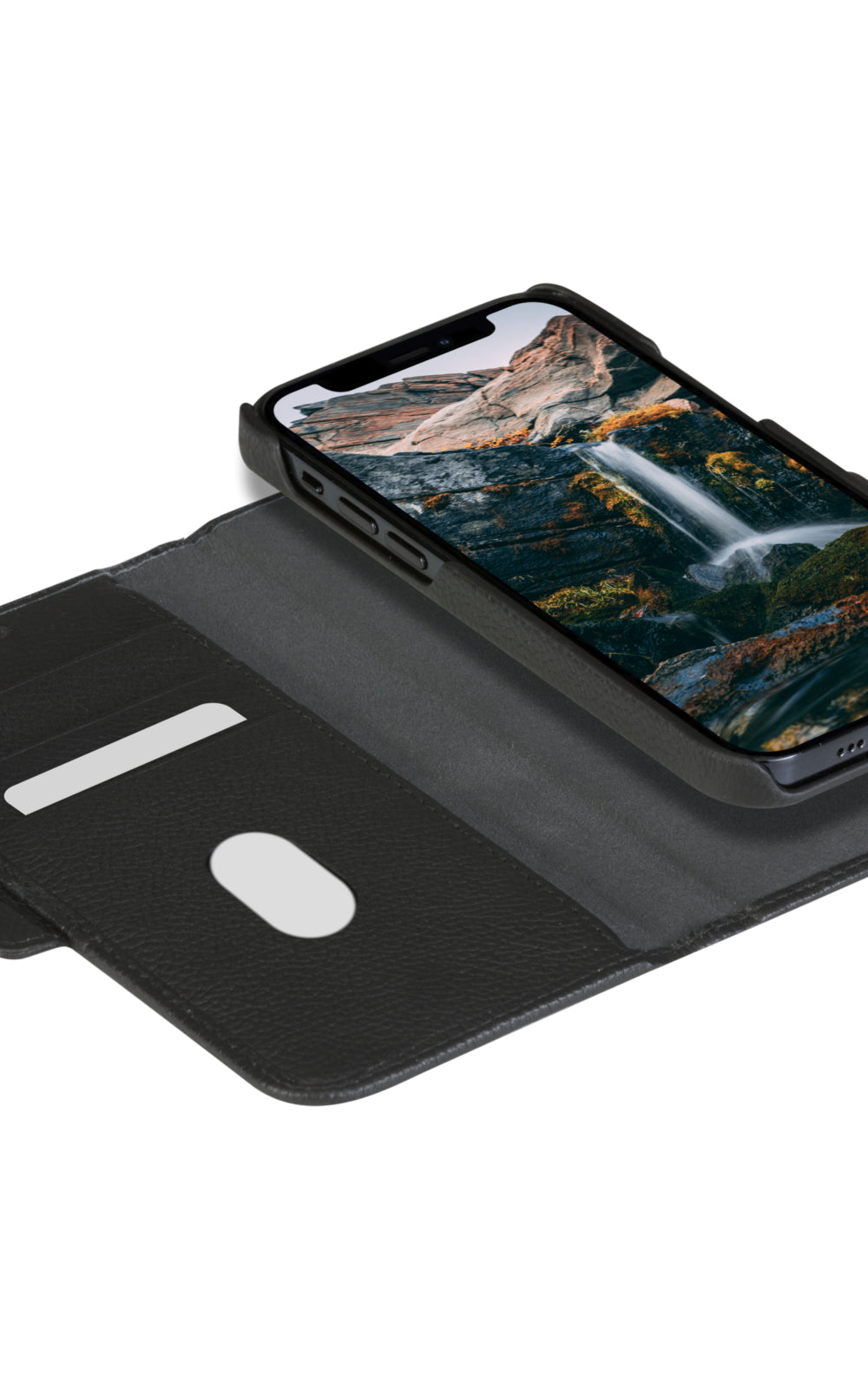 dbramante1928 New York – Wallethülle – für Apple iPhone 13 Mini, 3 Kartenfächer, Schwarz, Magnetverschluss