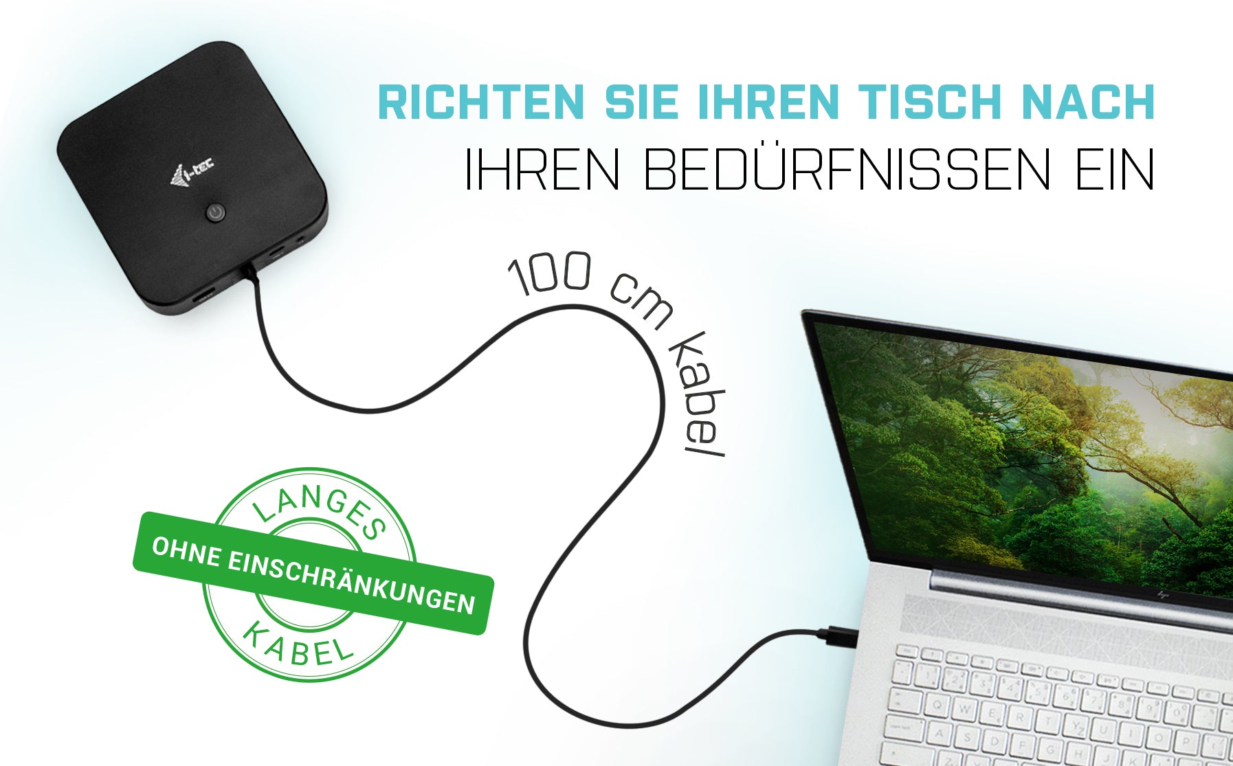 i-tec Dockingstation – USB-C, 1× DP, 1× HDMI, 5× USB-A, 2× USB-C, 100 W PD, GbE, 3,5 mm Audio, für Windows/Mac