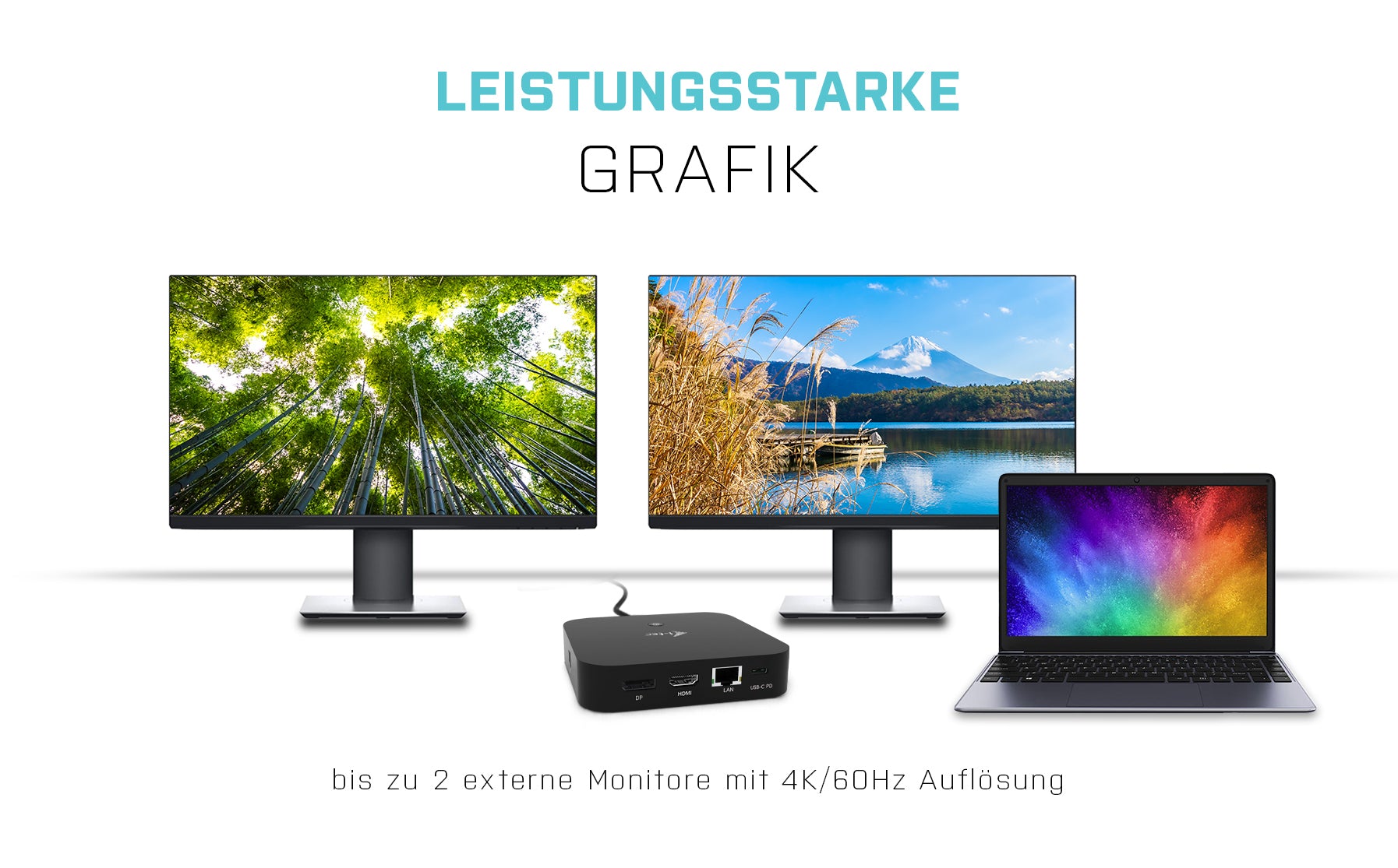 i-tec Dockingstation – USB-C, 1× DP, 1× HDMI, 5× USB-A, 2× USB-C, 100 W PD, GbE, 3,5 mm Audio, für Windows/Mac