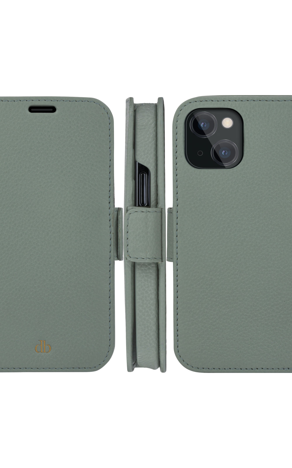 dbramante1928 New York – Wallethülle – für Apple iPhone 13 mini, 3 Kartenfächer, Greenbay, Magnetverschluss