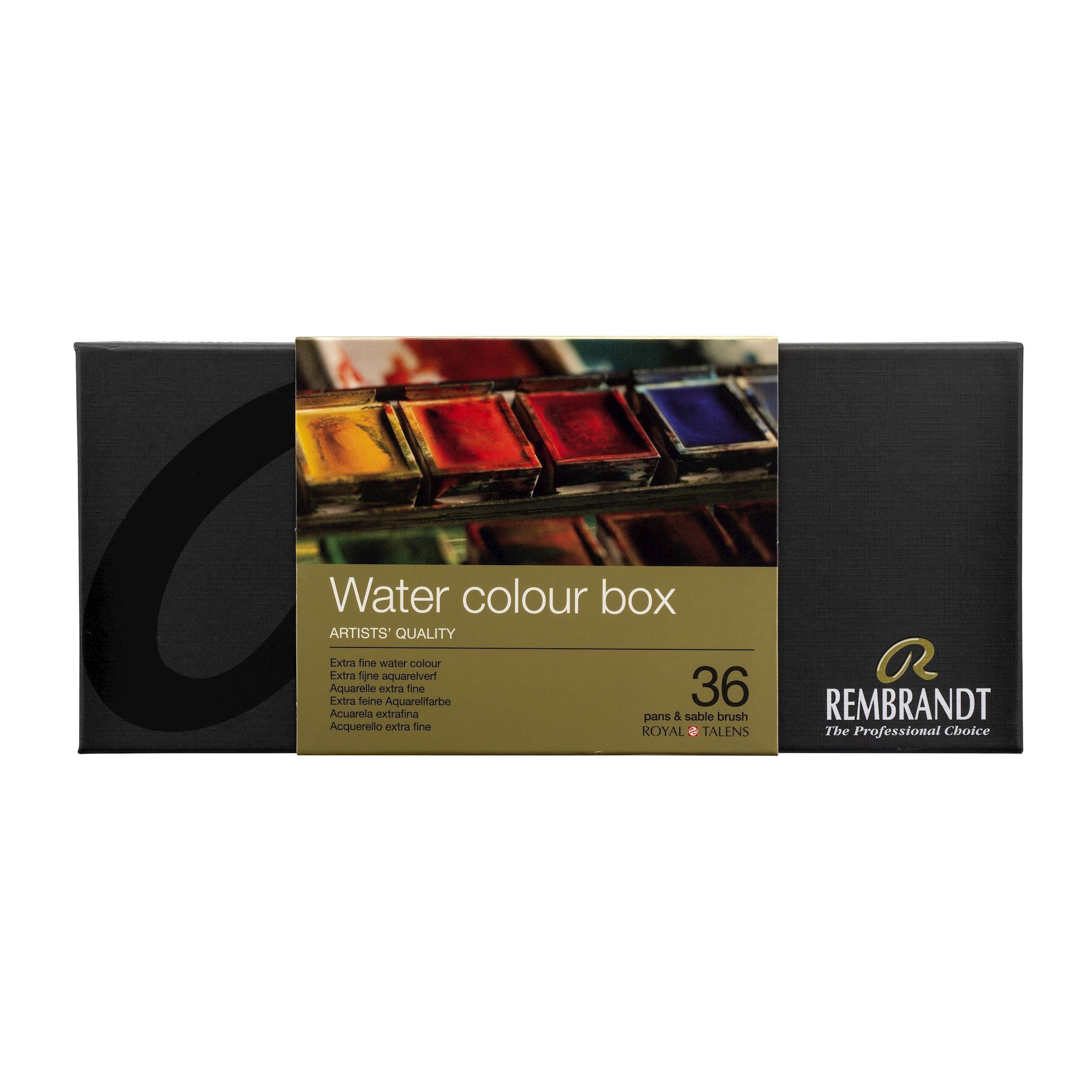 Royal Talens Rembrandt – Aquarellfarbe – Metalletui – Set – 36 Farben, 36 × 10 ml, inklusive Pinsel