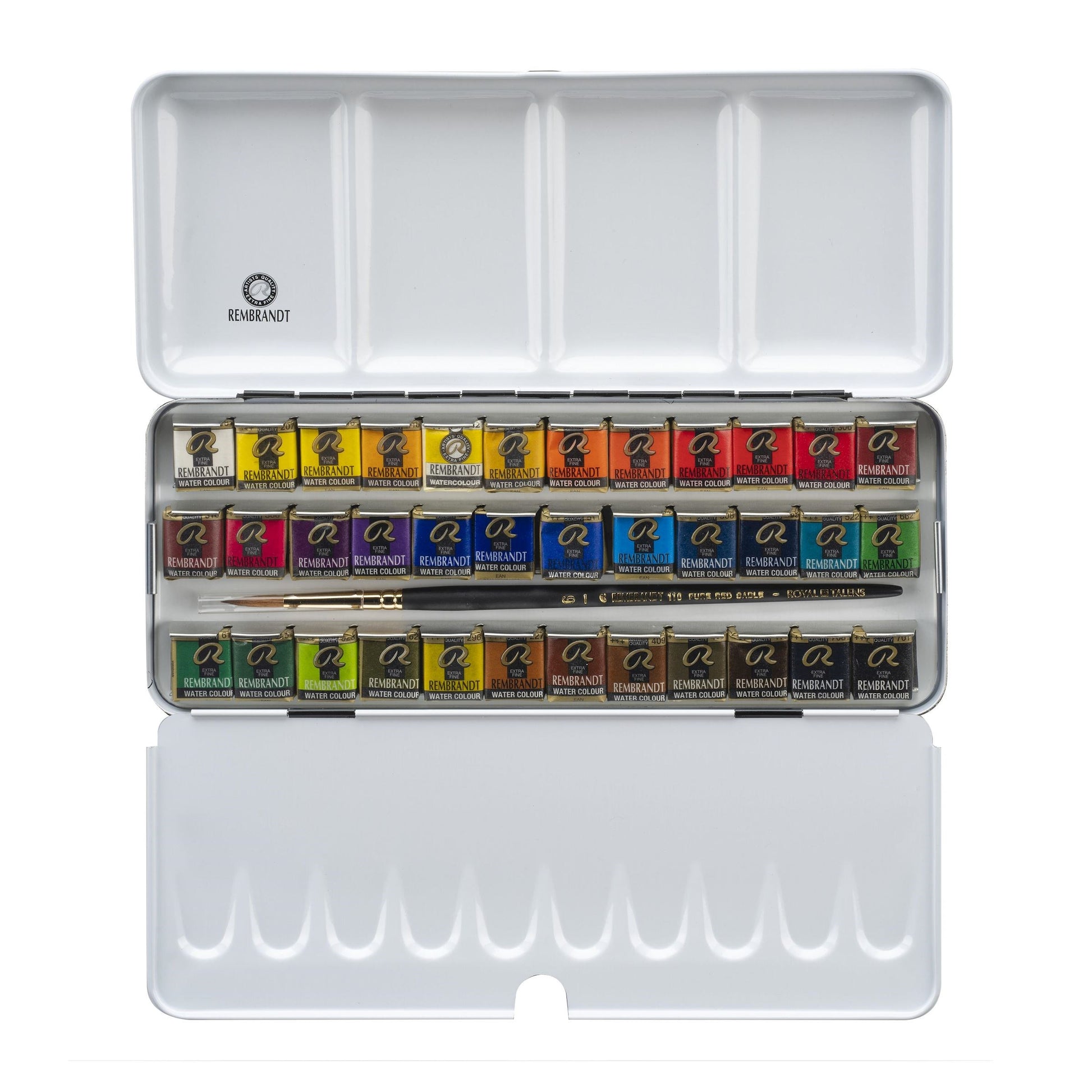 Royal Talens Rembrandt – Aquarellfarbe – Metalletui – Set – 36 Farben, 36 × 10 ml, inklusive Pinsel