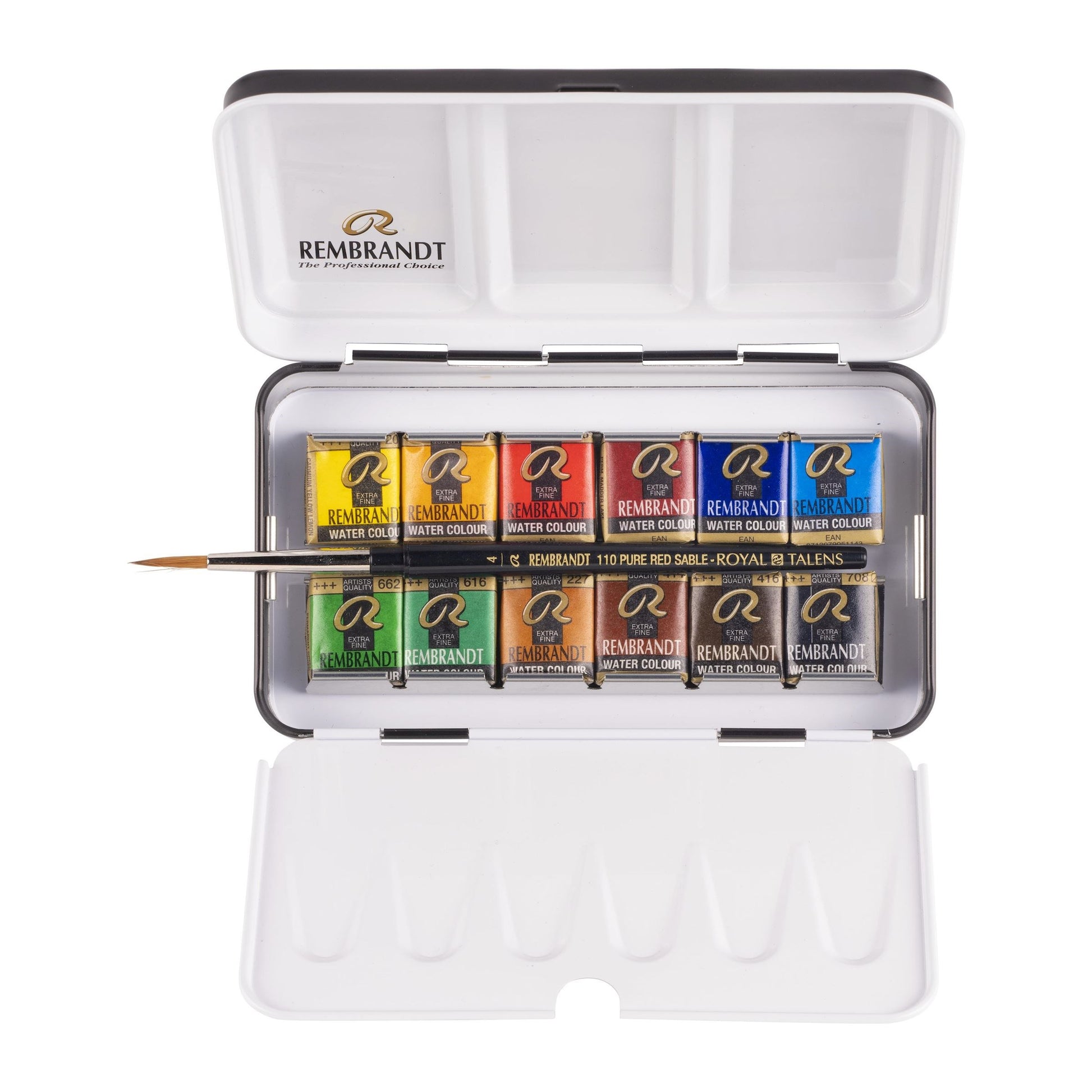 Royal Talens Rembrandt – Aquarellfarbe – Set – 12 Farben, mit Umsteckpinsel