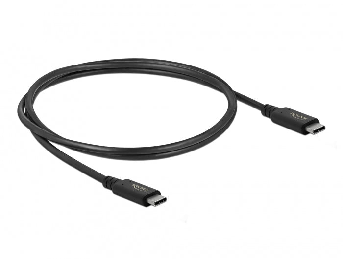DeLOCK USB-C auf USB-C Kabel – USB4 40 Gbit/s – 0,8 m – PD 100 W – USB‑IF zertifiziert – Schwarz