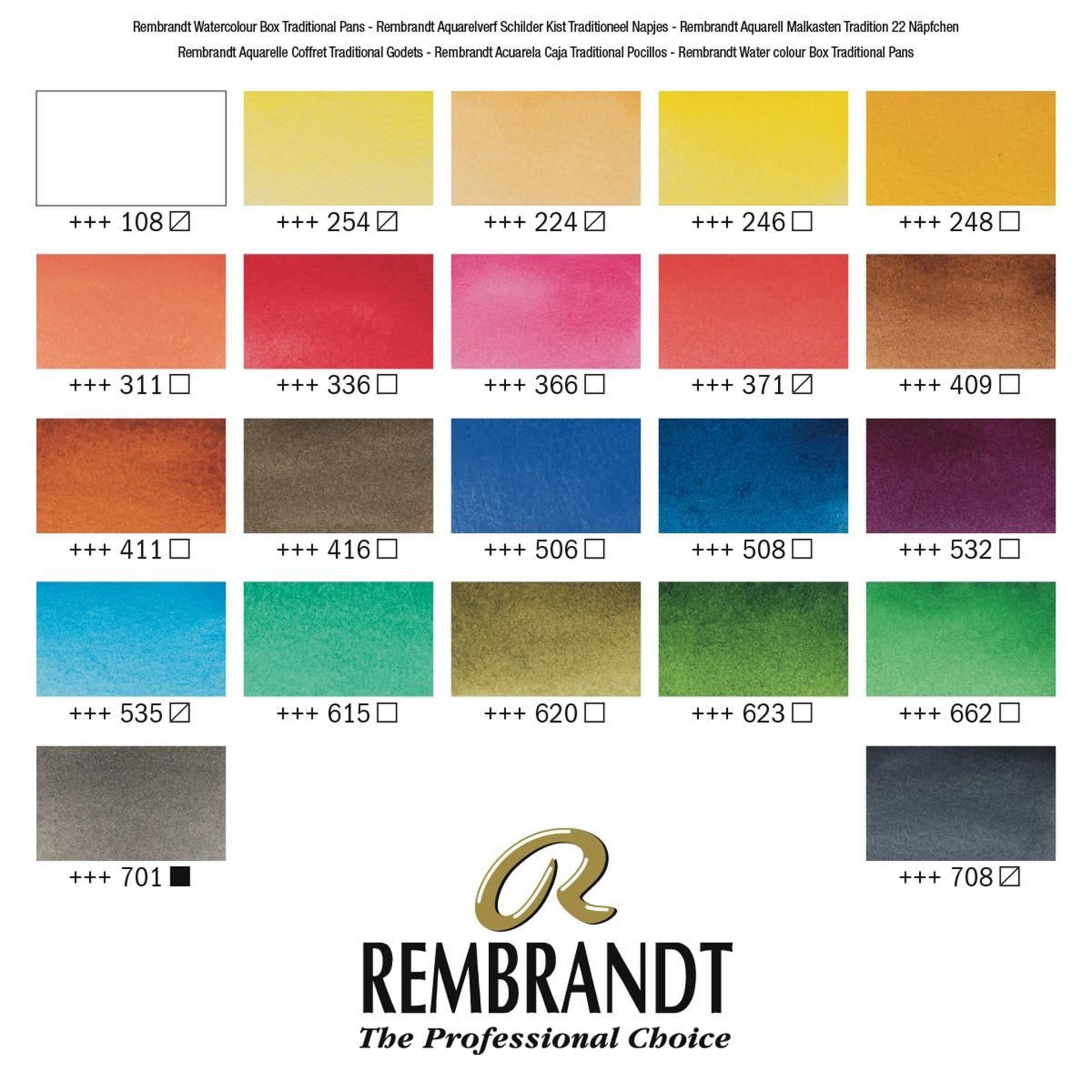 Royal Talens Rembrandt – Malkasten – Set – 24 Farben, inklusive Anmischpalette und Pinsel