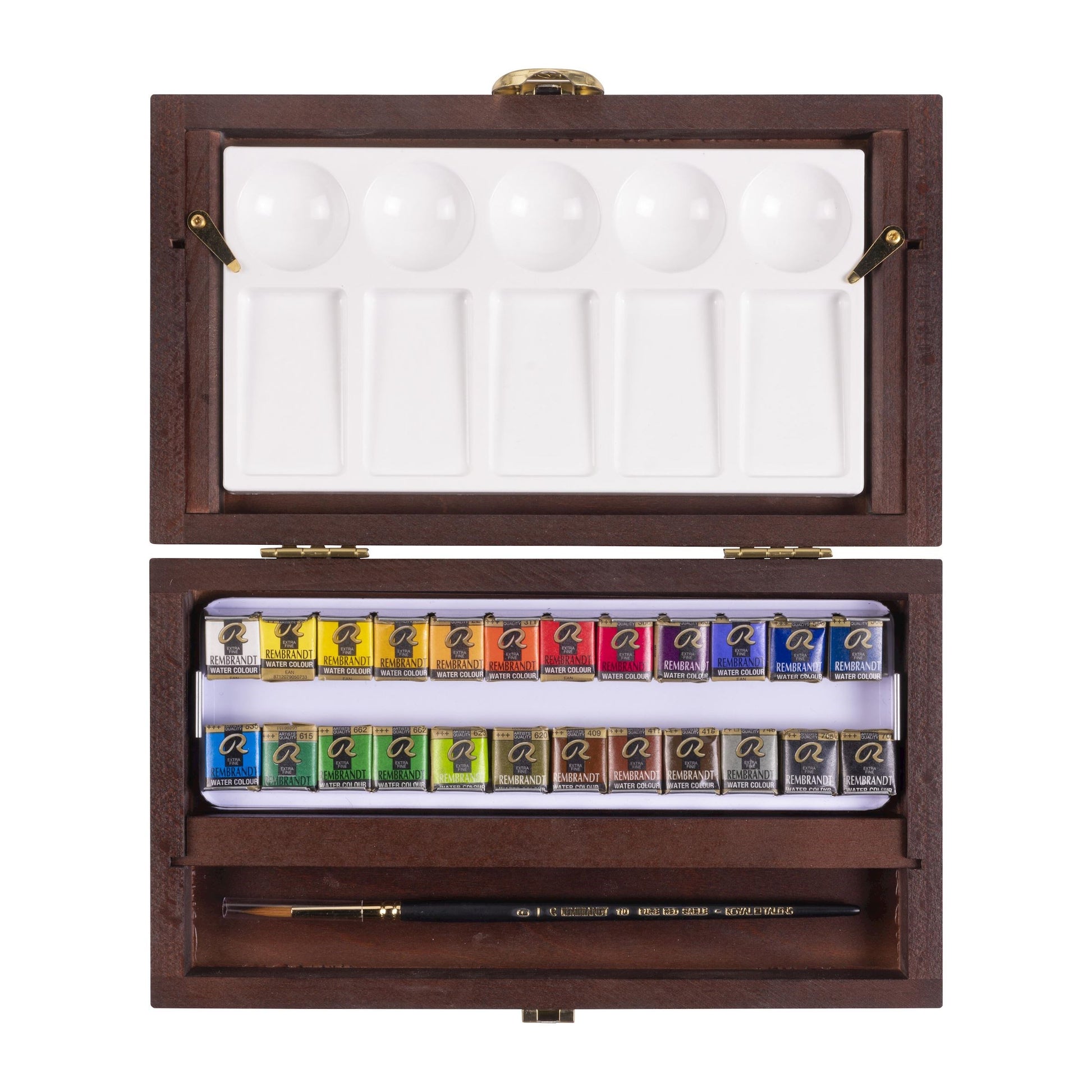 Royal Talens Rembrandt – Malkasten – Set – 24 Farben, inklusive Anmischpalette und Pinsel