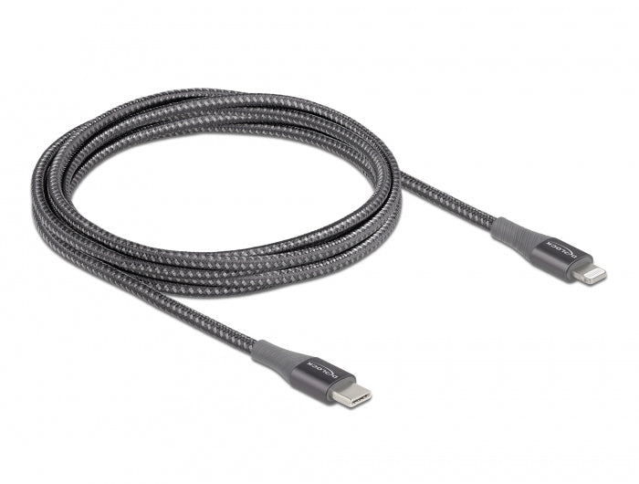 DeLOCK Daten- & Ladekabel – USB-C auf Lightning 2 m, MFi zertifiziert, geflochten – für iPhone/iPad