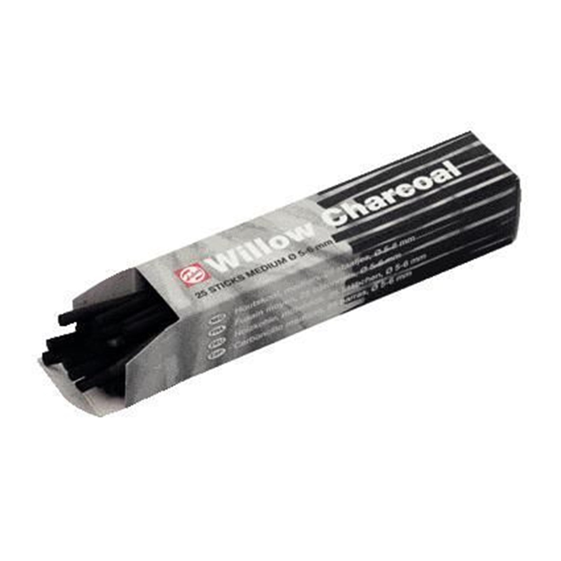 Talens Zeichenkohle – Schwarz, Ø 5–6 mm, 25er-Pack, geruchsarm
