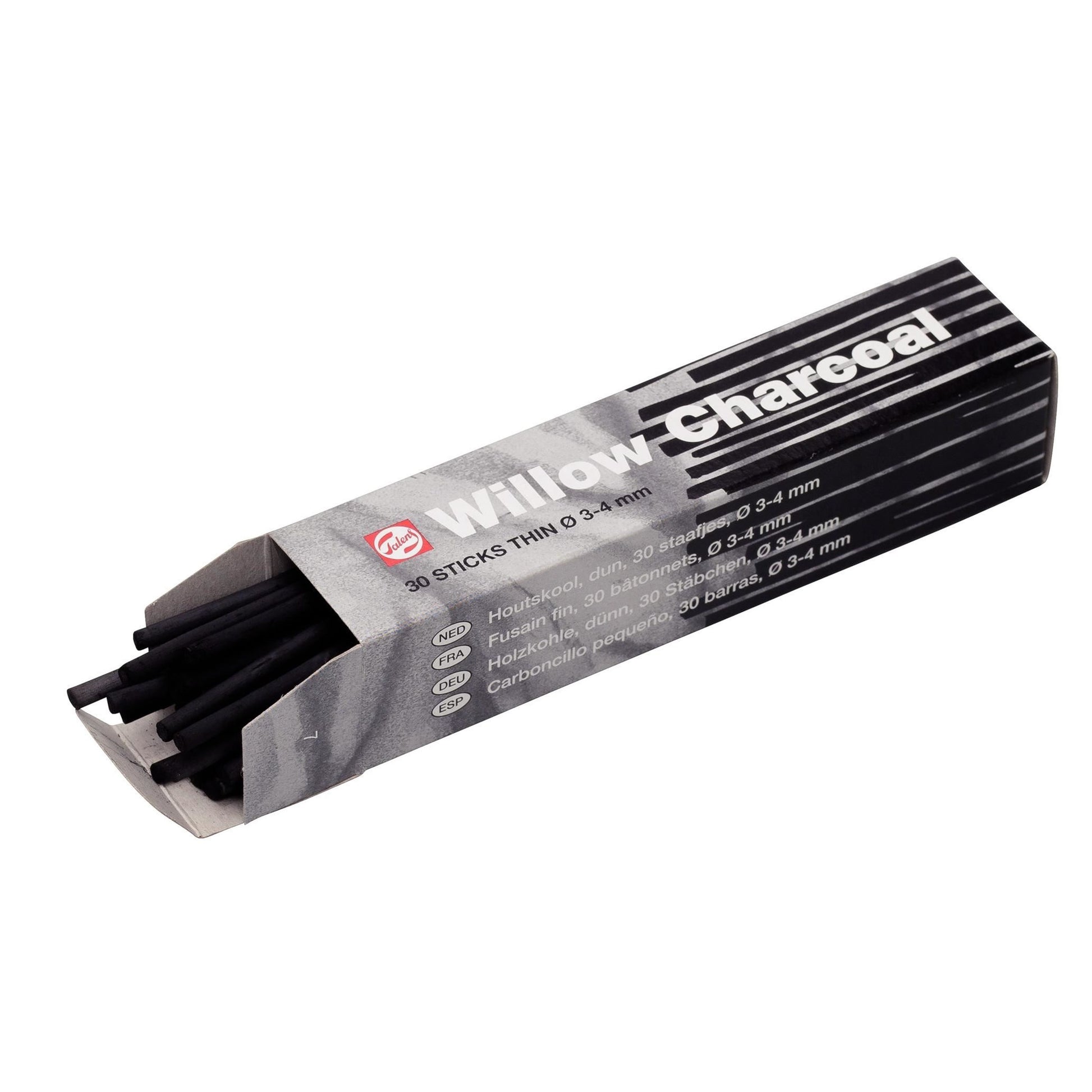 Talens Zeichenkohle – Schwarz, Ø 3–4 mm, 30er-Pack, geruchsarm