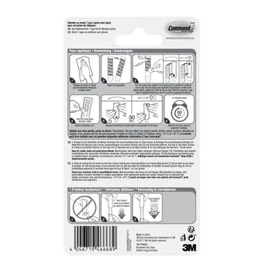 3M Command Haken – Kunststoff – Silber – Selbstklebend, Wasserfest – 2 kg – 2 Stück