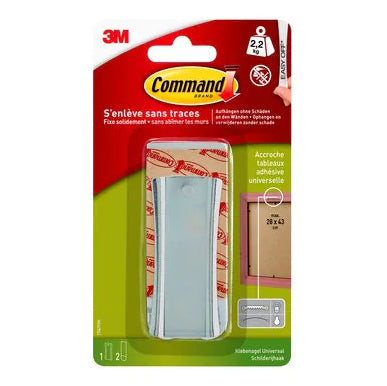 3M Command Haken – Kunststoff – Silber – Selbstklebend, Wasserfest – 2 kg – 2 Stück