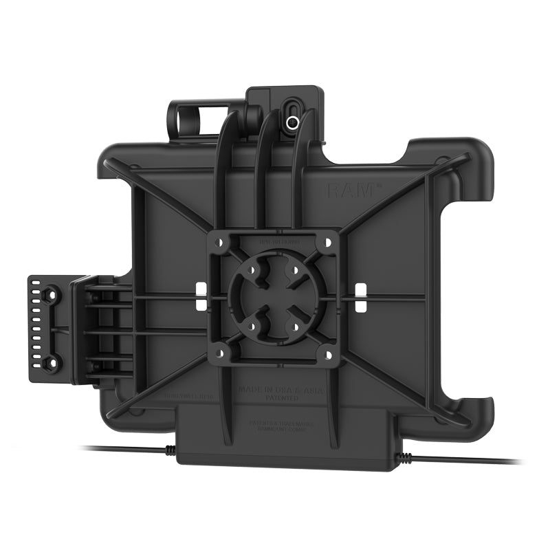 RAM Mounts Tablet-Tischhalterung für RT10 Rugged Tablet – VESA 75×75 mm, 2× USB‑A – Schwarz