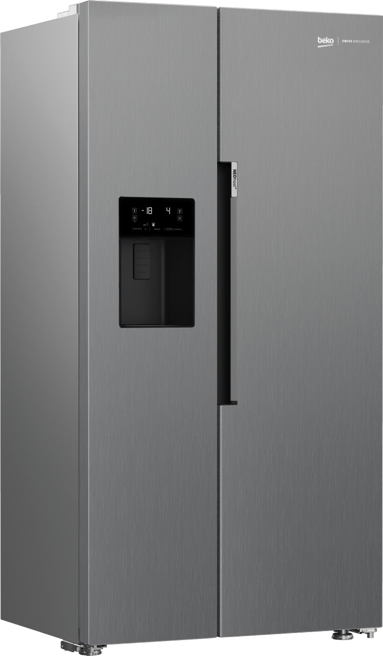 Beko Side-by-Side GN162341PTCHN – 525 l, 230 V, Energieeffizienzklasse E, 36 dB, Silber, 91,0×70,5×179,0 cm