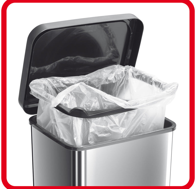 Rotho Abfallcontainer – 40 l – Metall – B × H × T 295 × 676 × 353 mm – Aus recyceltem Material, BPA-frei